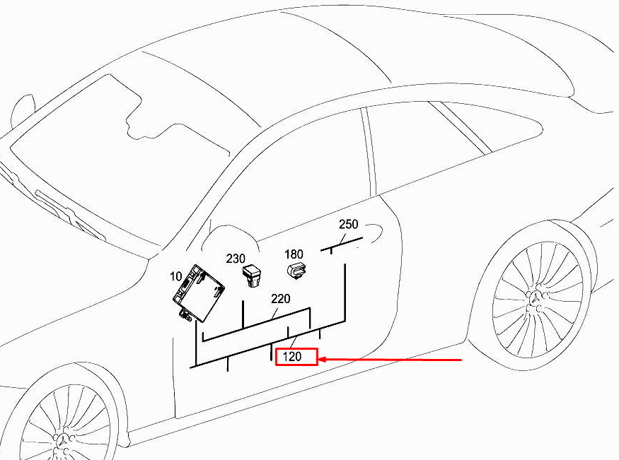 new mercedes-benz e coupe c238 front door wiring harness a2385400308 original