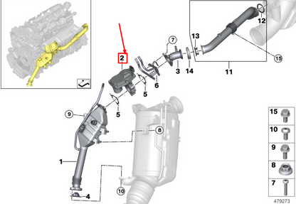 new bmw x5 g05 low pressure egr valve 11718576810 original