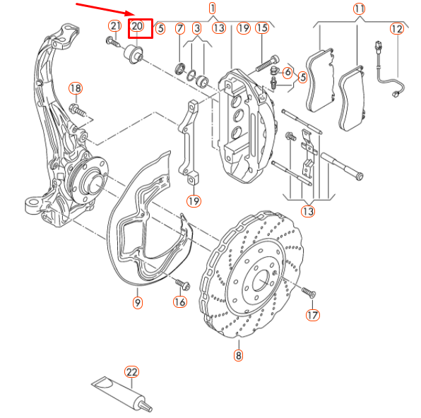 NEW AUDI RS7 SPORTBACK 4G8 FRONT BRAKE CALIPER BALANCE WEIGHT 8J0615431 ORIGINAL
