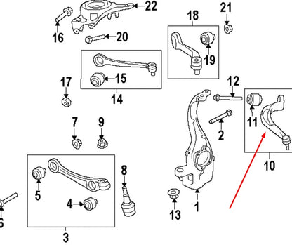 NEW AUDI Q5 8R FRONT LEFT LOWER CONTROL ARM 8K0407693AD ORIGINAL