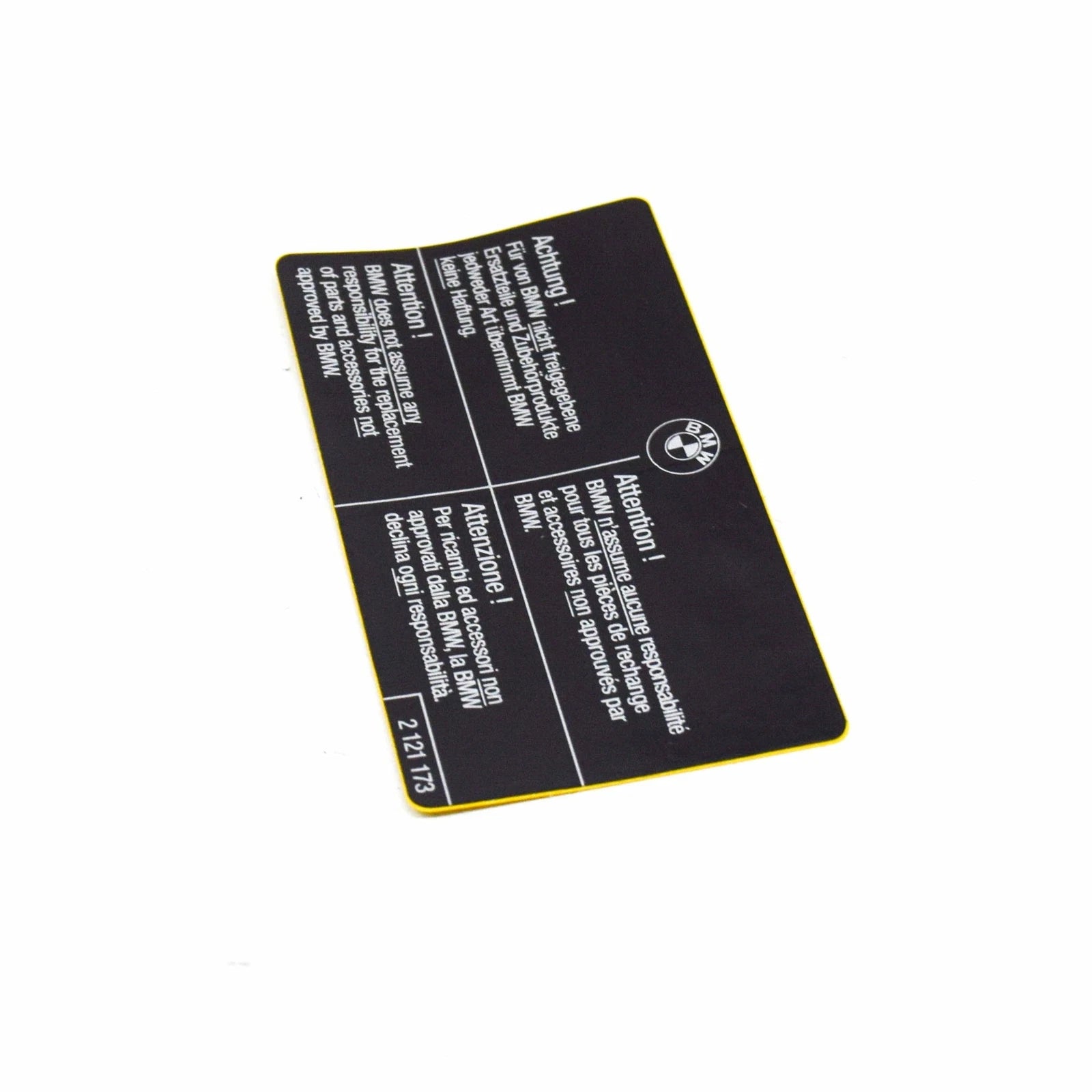 NEW BMW 3 COUPE E92 LABEL "ORIGINAL BMW TEILE" 51142121173 ORIGINAL