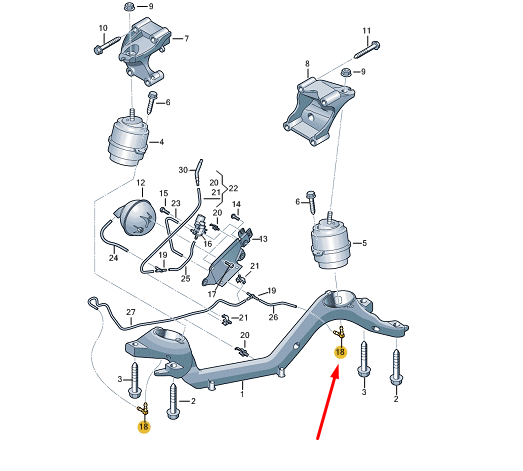 new vw touareg 7p mk2 engine elbow fitting 037133382h original