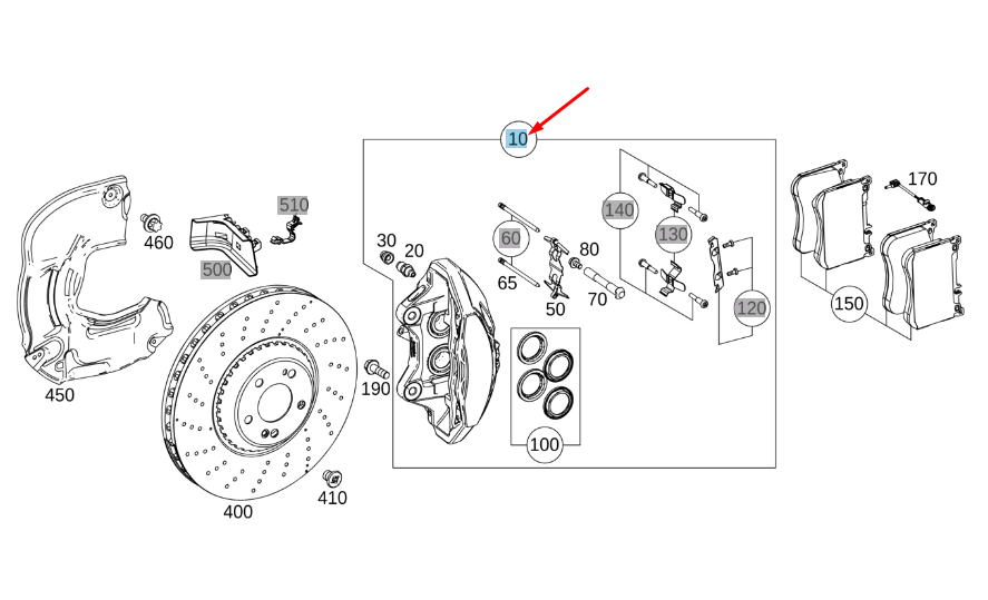 new mercedes-benz s coupe c217 front left brake disc caliper a2224215198