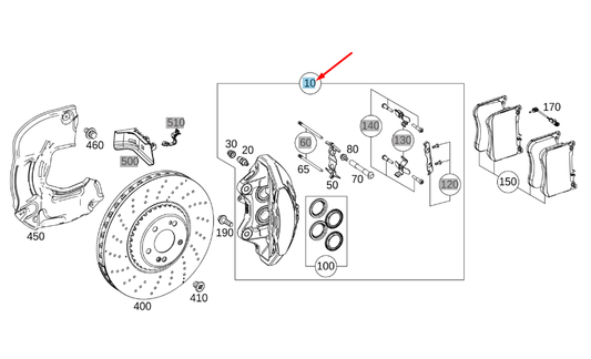 new mercedes-benz s coupe c217 front left brake disc caliper a2224215198