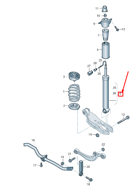 new audi a4 avant b9 rear gas shock absorber 8w0616025h original