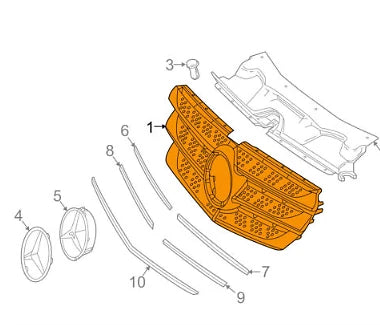 NEW MERCEDES BENZ METRIS W447 FRONT RADIATOR GRILLE A44788800239B51