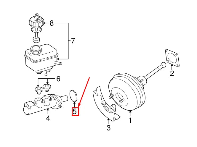 NEW VW BEETLE 9C MASTER CYLINDER GASKET 357611243 ORIGINAL