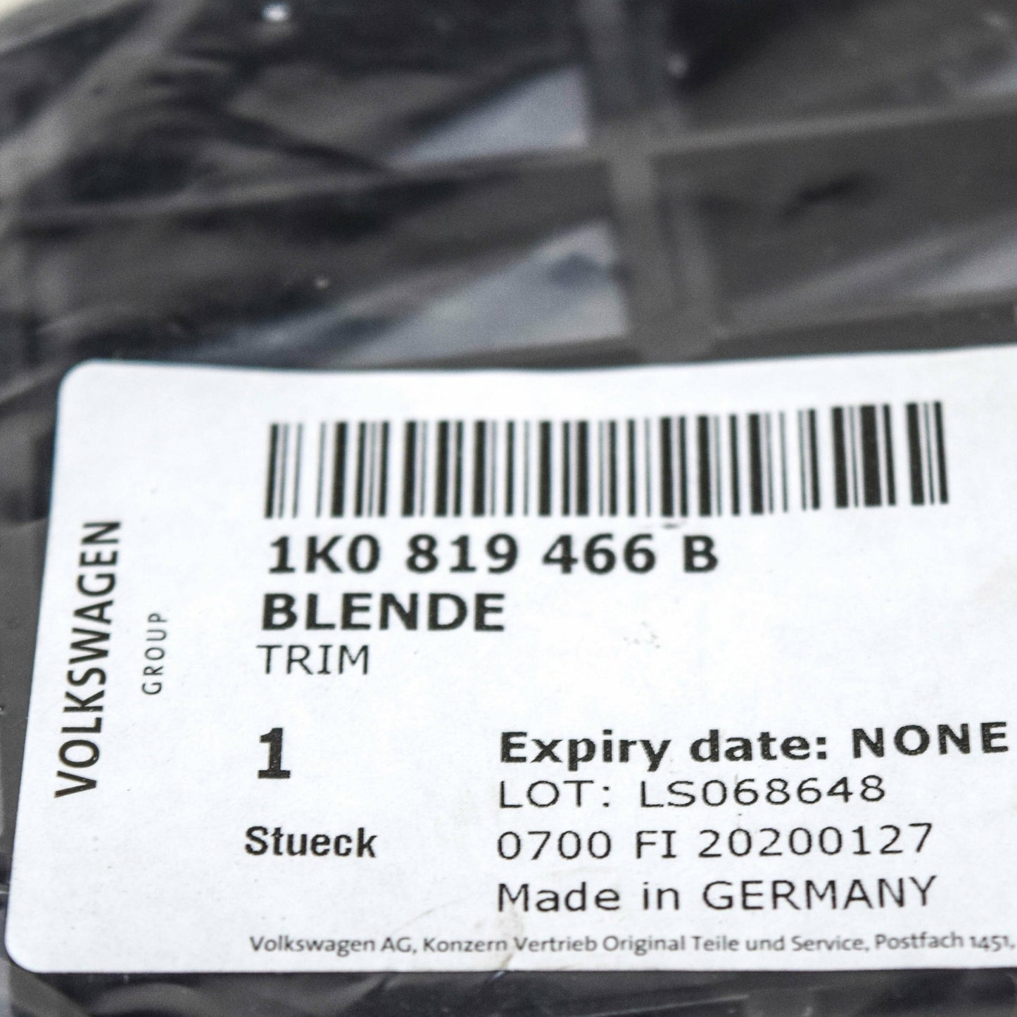 NEW VOLKSWAGEN SCIROCCO MK3 REAR RIGHT BODY VENT TRIM 1K0819466B ORIGINAL