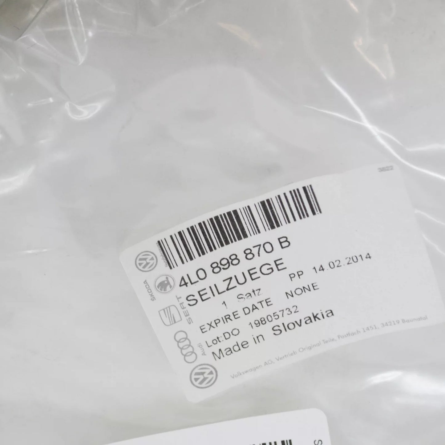 NEW AUDI Q7 4L FRONT CENTER SUNROOF CABLE 4L0898870B ORIGINAL