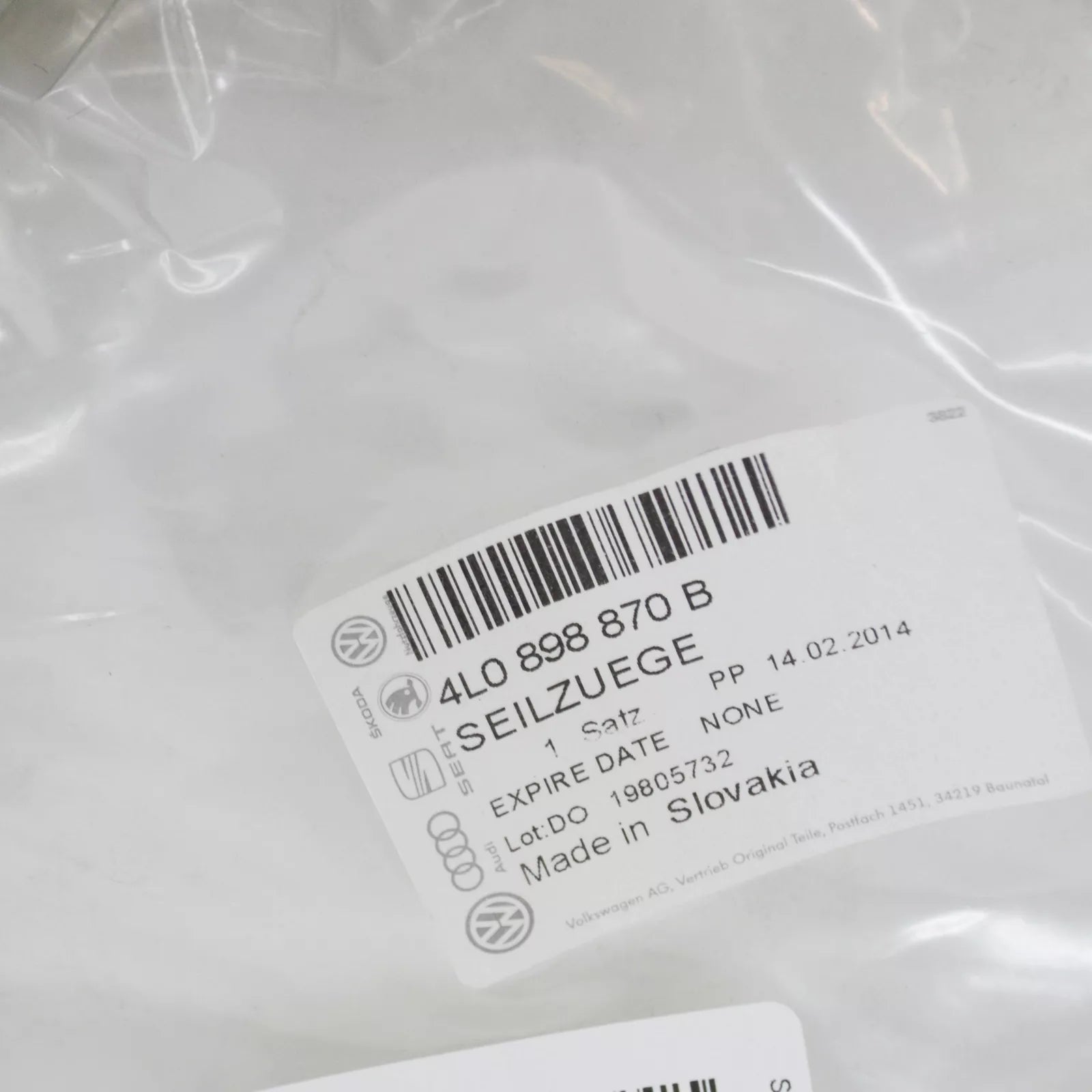 NEW AUDI Q7 4L FRONT CENTER SUNROOF CABLE 4L0898870B ORIGINAL