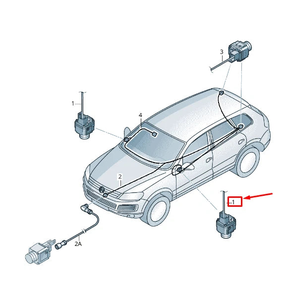 NEW VW TOUAREG 7P EXTERIOR MIRROR CAMERA LEFT ADAPTER WIRING 7P1971192