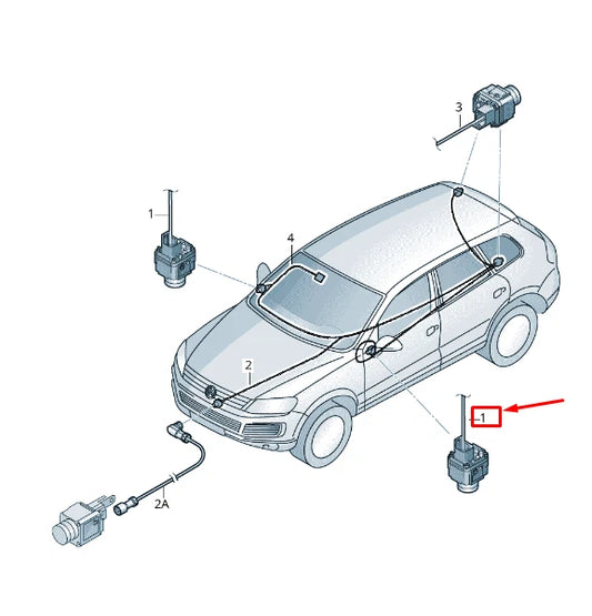 NEW VW TOUAREG 7P EXTERIOR MIRROR CAMERA LEFT ADAPTER WIRING 7P1971192