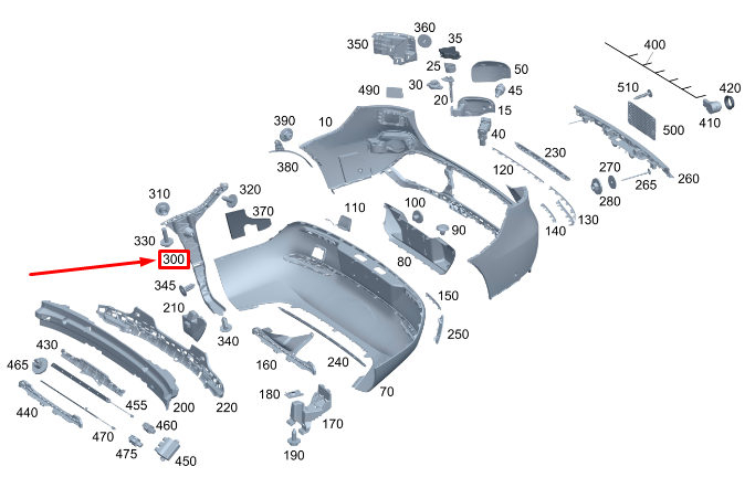 new mercedes-benz eqc rear right bumper carrier a2938803800 original