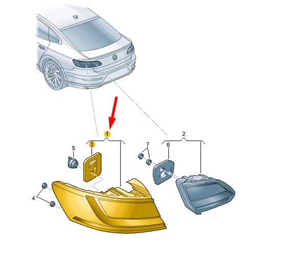 NEW VW ARTEON 3H7 REAR RIGHT OUTER LED TAILLIGHT 3G8945208J ORIGINAL