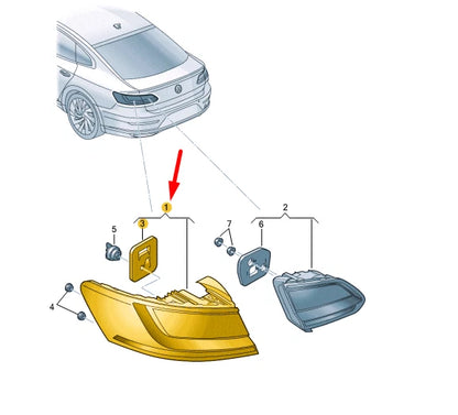 NEW VW ARTEON 3H7 REAR RIGHT OUTER LED TAILLIGHT 3G8945208J ORIGINAL