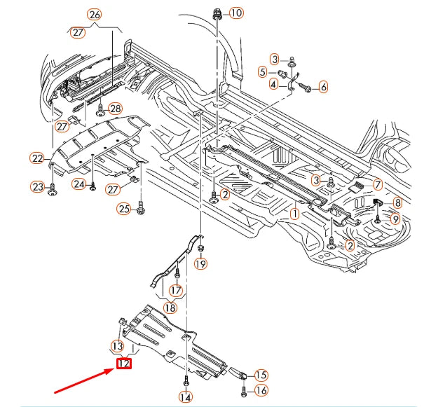 NEW AUDI Q7 4L CENTER UNDERBODY NOISE INSULATION 7P6825231D ORIGINAL