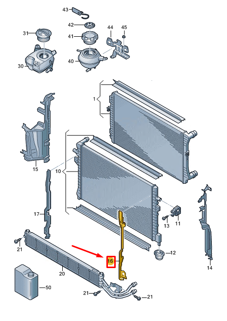 new audi a3 sportback 8y engine radiator sealing profile 8y0121331d original