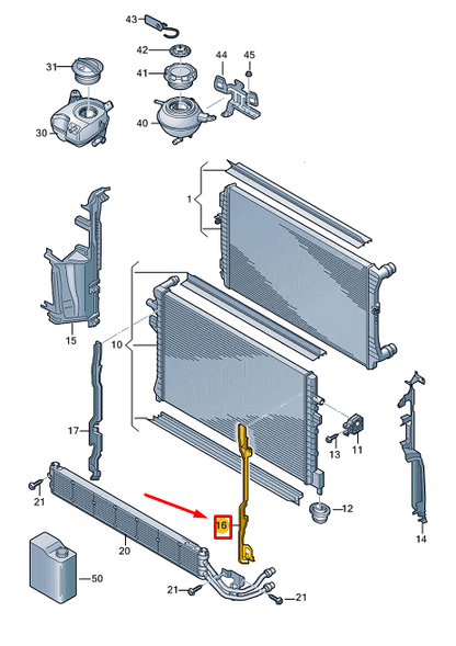 new audi a3 sportback 8y engine radiator sealing profile 8y0121331d original