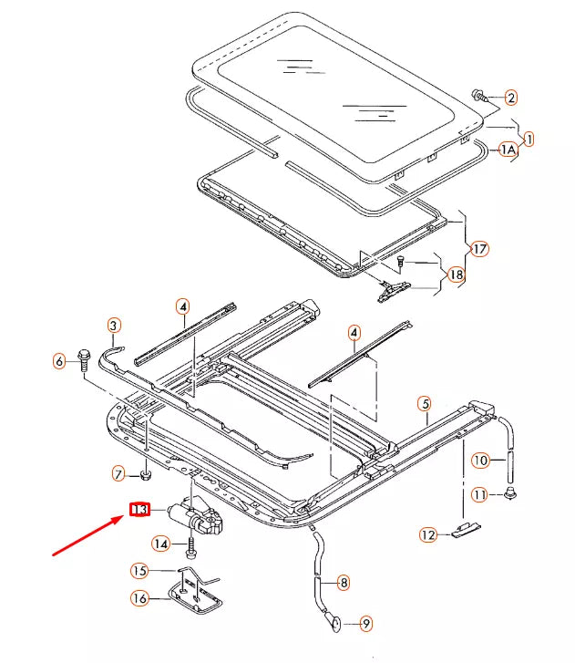 NEW AUDI A3 8P SLIDING ROOF MOTOR 4B0959591K ORIGINAL