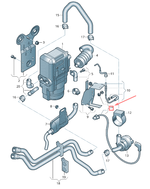 new volkswagen golf 5g mk7 coolant pump connection cable 5q0998027a original