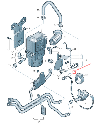 new volkswagen golf 5g mk7 coolant pump connection cable 5q0998027a original