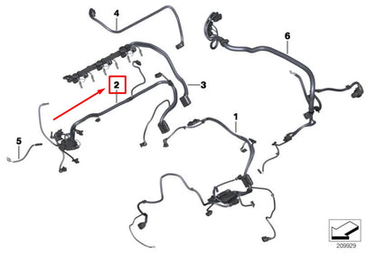 NEW BMW X6 E71 ENG. SENSORIC MODULE 2 WIRING HARNESS 7616101 12517616101