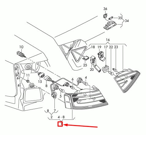 NEW AUDI A5 8T REAR RIGHT OUTER TAILLIGHT 8T0945096A