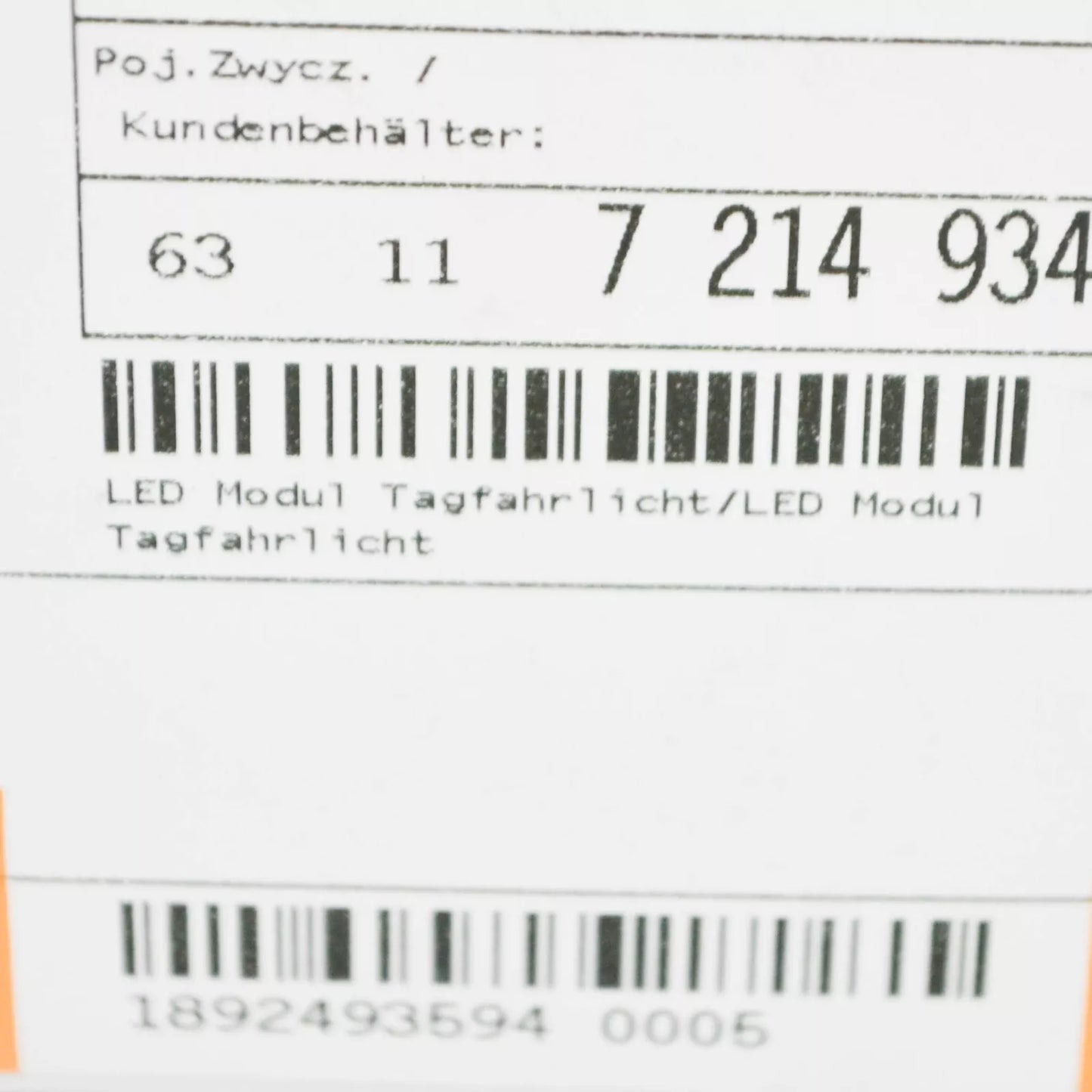 NEW BMW M5 F90 G30 G31 G32 LED MODULE DAYTIME LIGHTS 63117214934 7214934