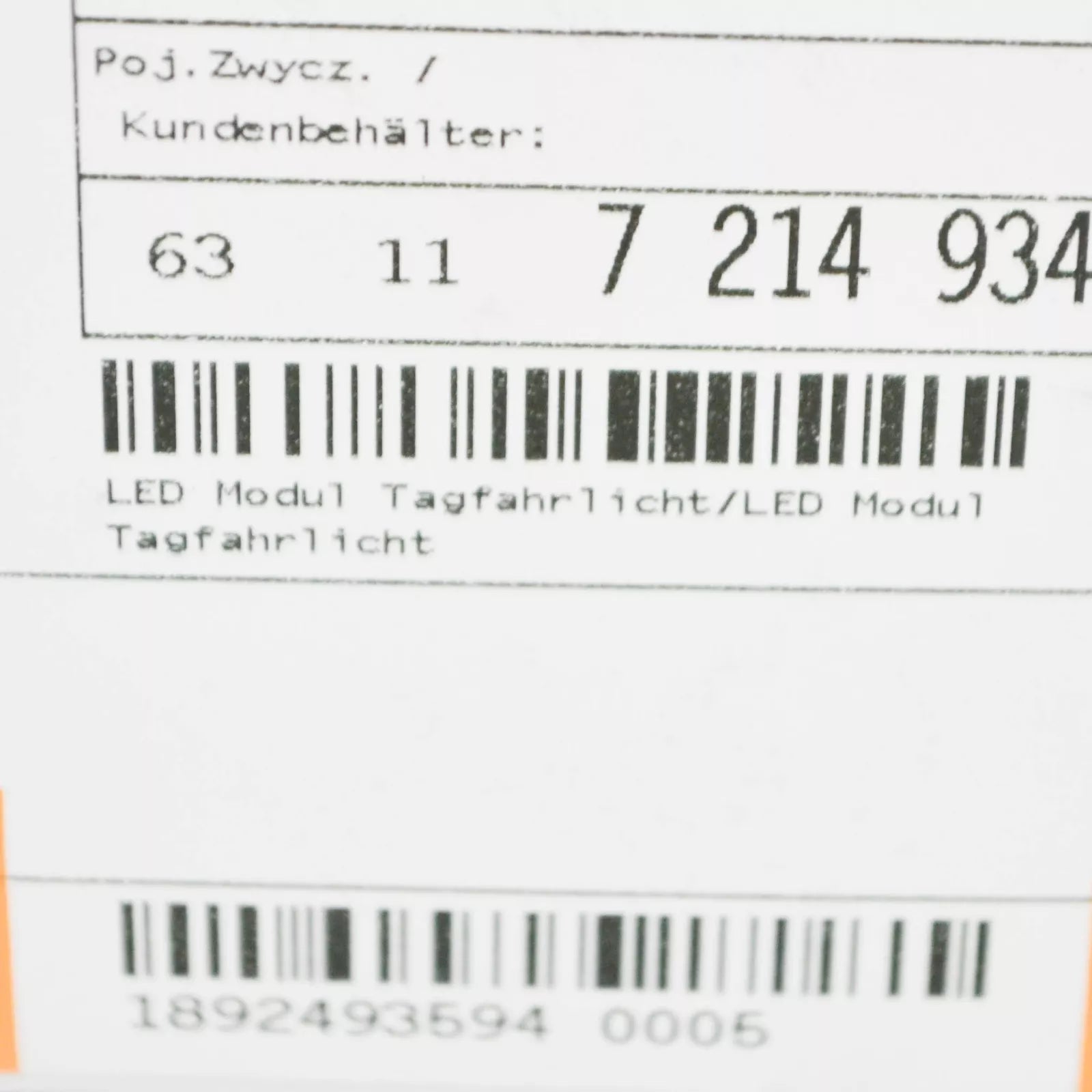 NEW BMW M5 F90 G30 G31 G32 LED MODULE DAYTIME LIGHTS 63117214934 7214934