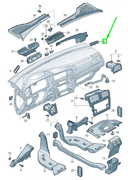 NEW VOLKSWAGEN GOLF 5G MK7 FRONT RIGHT PANEL AIR VENT LHD 5G1819706B81U ORIGINAL
