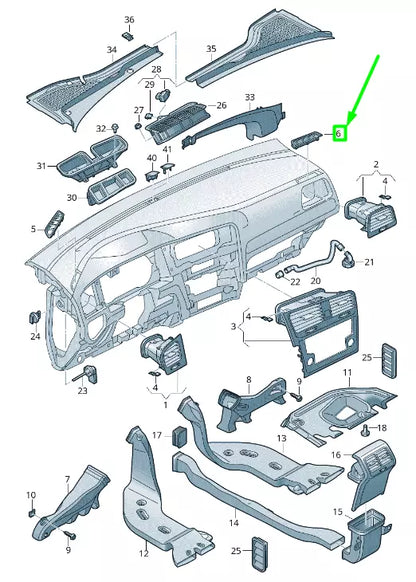 NEW VOLKSWAGEN GOLF 5G MK7 FRONT RIGHT PANEL AIR VENT LHD 5G1819706B81U ORIGINAL