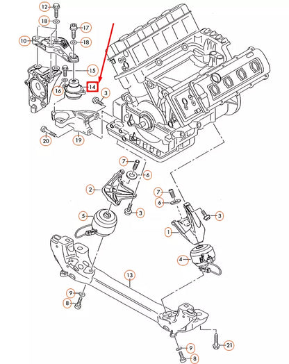 NEW AUDI A8 D3 ENGINE MOUNT RUBBER BUSH 4E0199267S ORIGINAL
