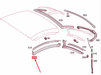 NEW MERCEDES-BENZ SL R230 ROOF LEFT SIDE SEAL A2307900598 ORIGINAL