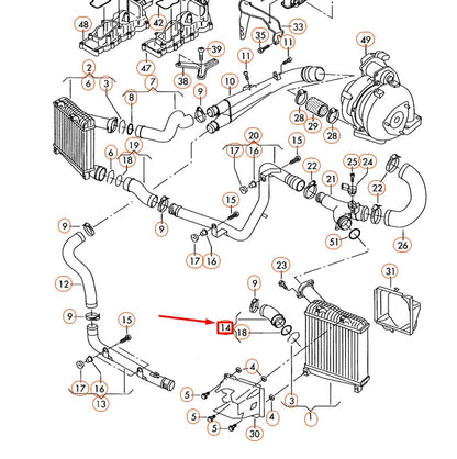 NEW AUDI Q7 4L INTERCOOLER PRESSURE PIPE HOSE 7L6145943B