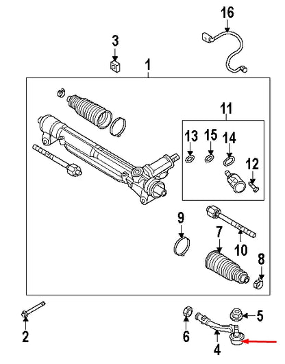 NEW AUDI A5 8T STEERING RACK RIGHT TIE ROD END 8K0422818B