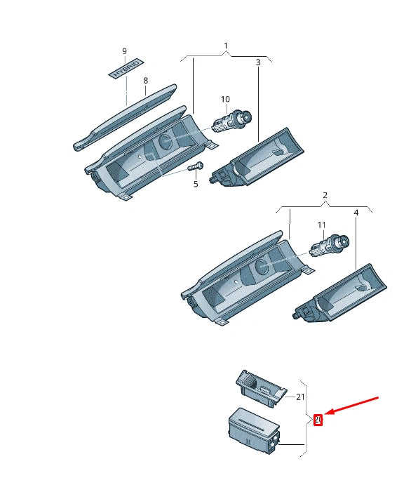 NEW VW TOUAREG 7P MK2 REAR LEFT ASHTRAY 4G8857405A81U