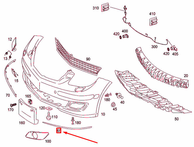 NEW MERCEDES-BENZ B W245 FRONT BUMPER LEFT TRIM STRIP A1698851374 ORIGINAL