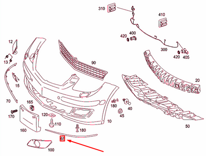 NEW MERCEDES-BENZ B W245 FRONT BUMPER LEFT TRIM STRIP A1698851374 ORIGINAL