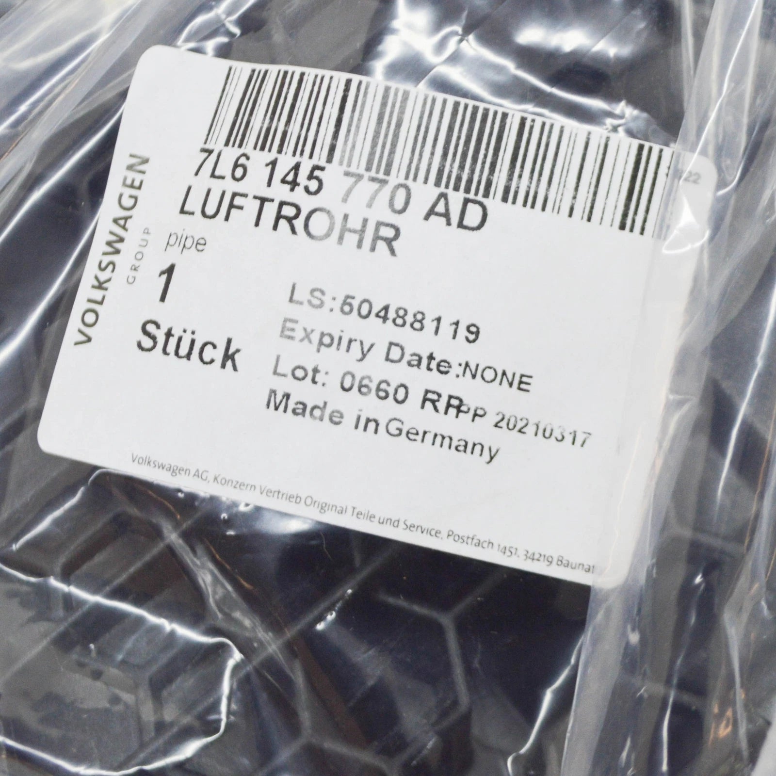 NEW AUDI Q7 4L CHARGE AIR COOLER PIPE HOSE 7L6145770AD ORIGINAL