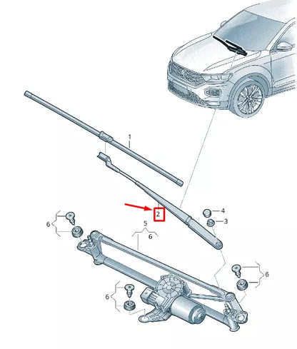 NEW VW T-ROC A1 FRONT LEFT WIPER ARM LHD 2GA955409A03C 2GA955409A 03C