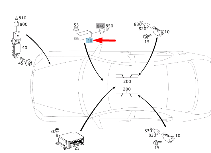 new mb e w211 crash active head restraint control unit a0038200726 original