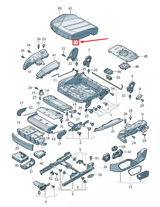NEW AUDI A8 4H FRONT LEFT INNER SEAT FRAME TRIM 4H0881793AY8