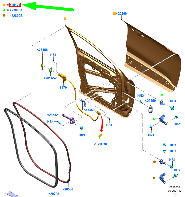 new ford kuga cx482 mk3 front left door plv4b-s20125-ad 2505236 original