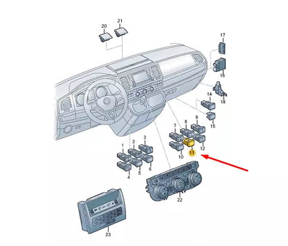 NEW VW TRANSPORTER VI T6 VENT MOTOR SWITCH 7E0959511EWHS