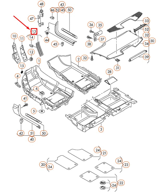 NEW VOLKSWAGEN PHAETON GP2 FOOTREST DEAD PEDAL COVER LHD 3D18646754P7 ORIGINAL