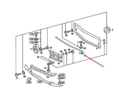 NEW MERCEDES-BENZ SL R107 RADIATOR GRILLE INTERMEDIATE LAYER A1078880197