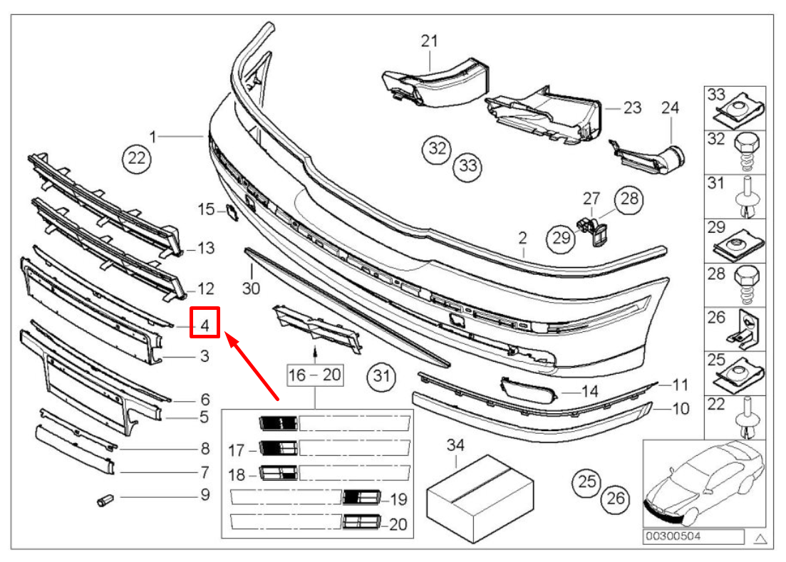 new bmw 5 e39 front bumper number holder 51118226557 8226557 original