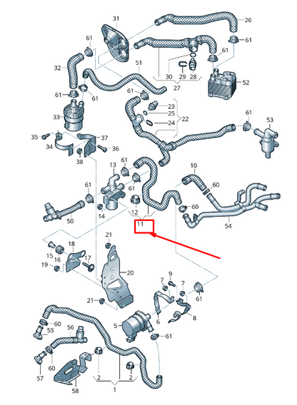 new audi q7 4m engine coolant hose 4m0145919ah original