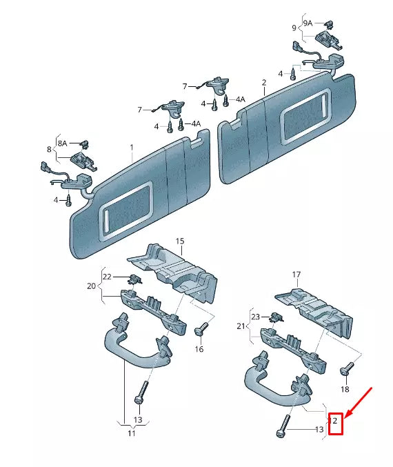 NEW VW GOLF VI 5K MK6 REAR ROOF HANDLE 1K0857607NY20 1K0857607N Y20 ORIGINAL