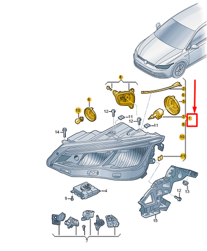 new listingvw golf cd mk8 front left headlight rhd 5h2941029c original